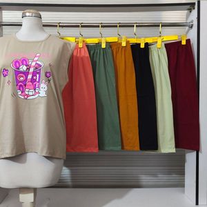 ست تاپ وشلوارک قواره دار .نخ پنبه