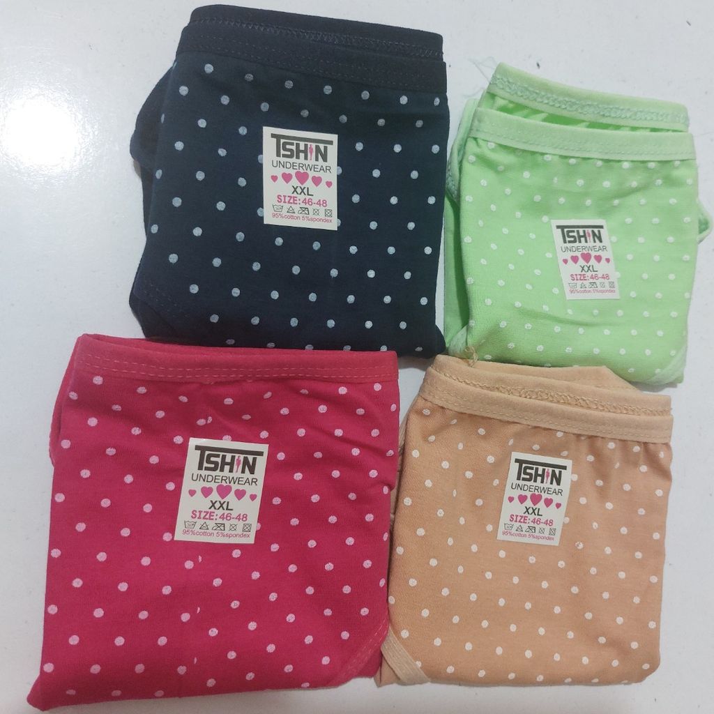 خرید انلاین شورت نخ پنبه زنانه خال سفید(پک 6 عددی)