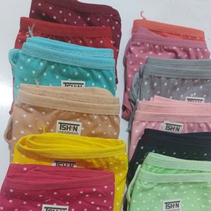 فروش اینترنتی شورت نخ پنبه زنانه خال سفید(پک 6 عددی)