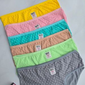 شورت نخ پنبه زنانه خال سفیدxxl(پک 6 عددی)