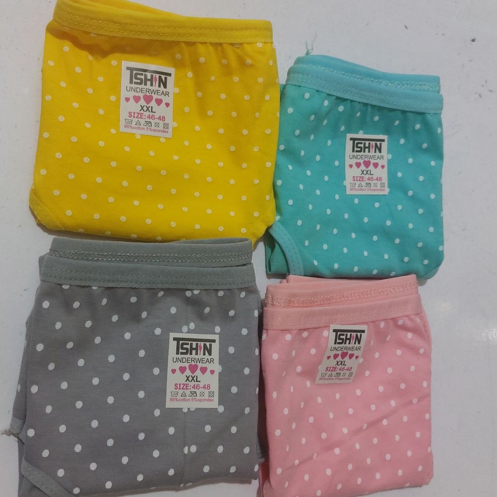 قیمت شورت نخ پنبه زنانه خال سفید(پک 6 عددی)