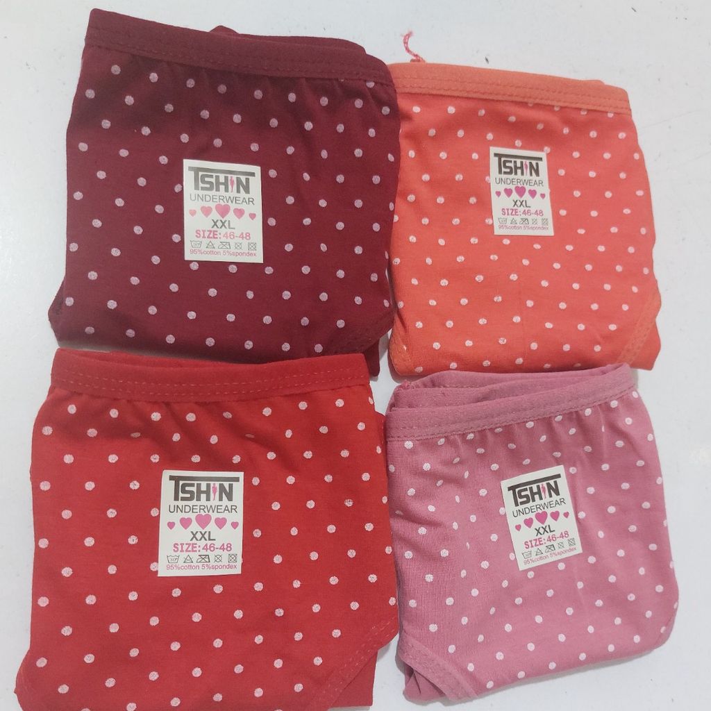 فروش اینترنتی شورت نخی زنانه خال سفید سایز 3Xxxl(پک 6 عددی)