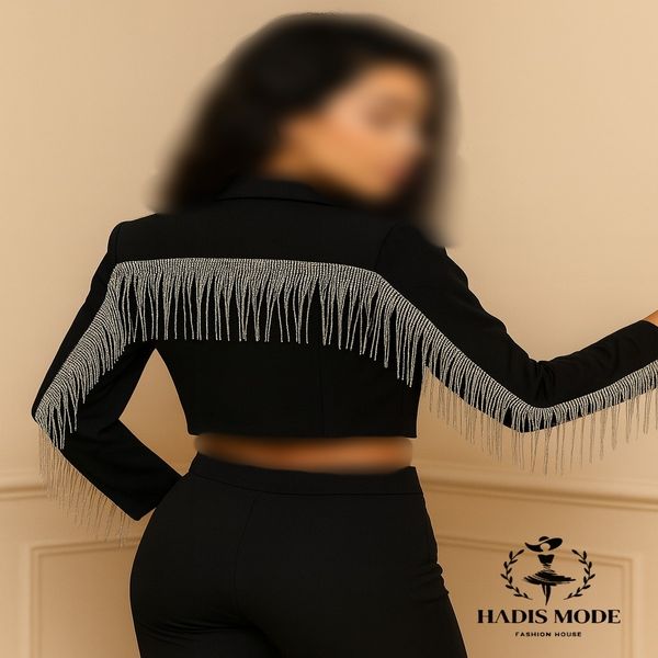 کت کراپ (نیمتنه) دو دکمه ریسه ای