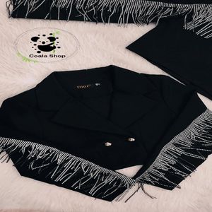 خرید اینترنتی قیمت کت کراپ (نیمتنه) دو دکمه ریسه ای