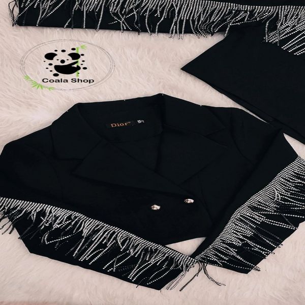 کت کراپ (نیمتنه) دو دکمه ریسه ای