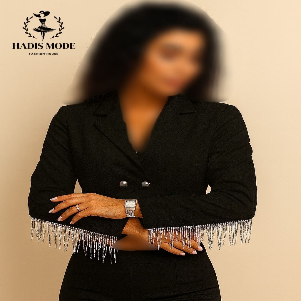 خرید اینترنتی قیمت کت کراپ (نیمتنه) دو دکمه ریسه ای