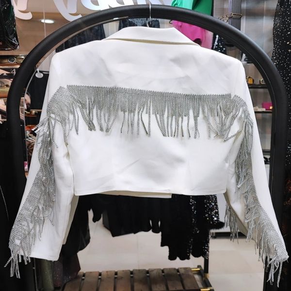 کت کراپ (نیمتنه) دو دکمه ریسه ای