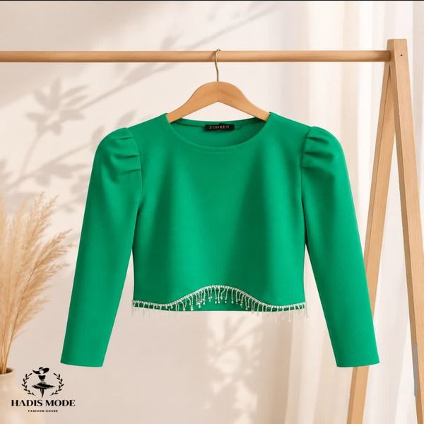 شومیز کراپ مجلسی دخترانه زنانه ریسه ای
