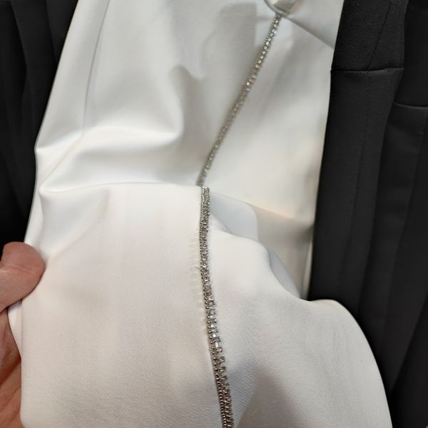 شلوار بوت کات (دمپاگشاد) جلو نگین سفید