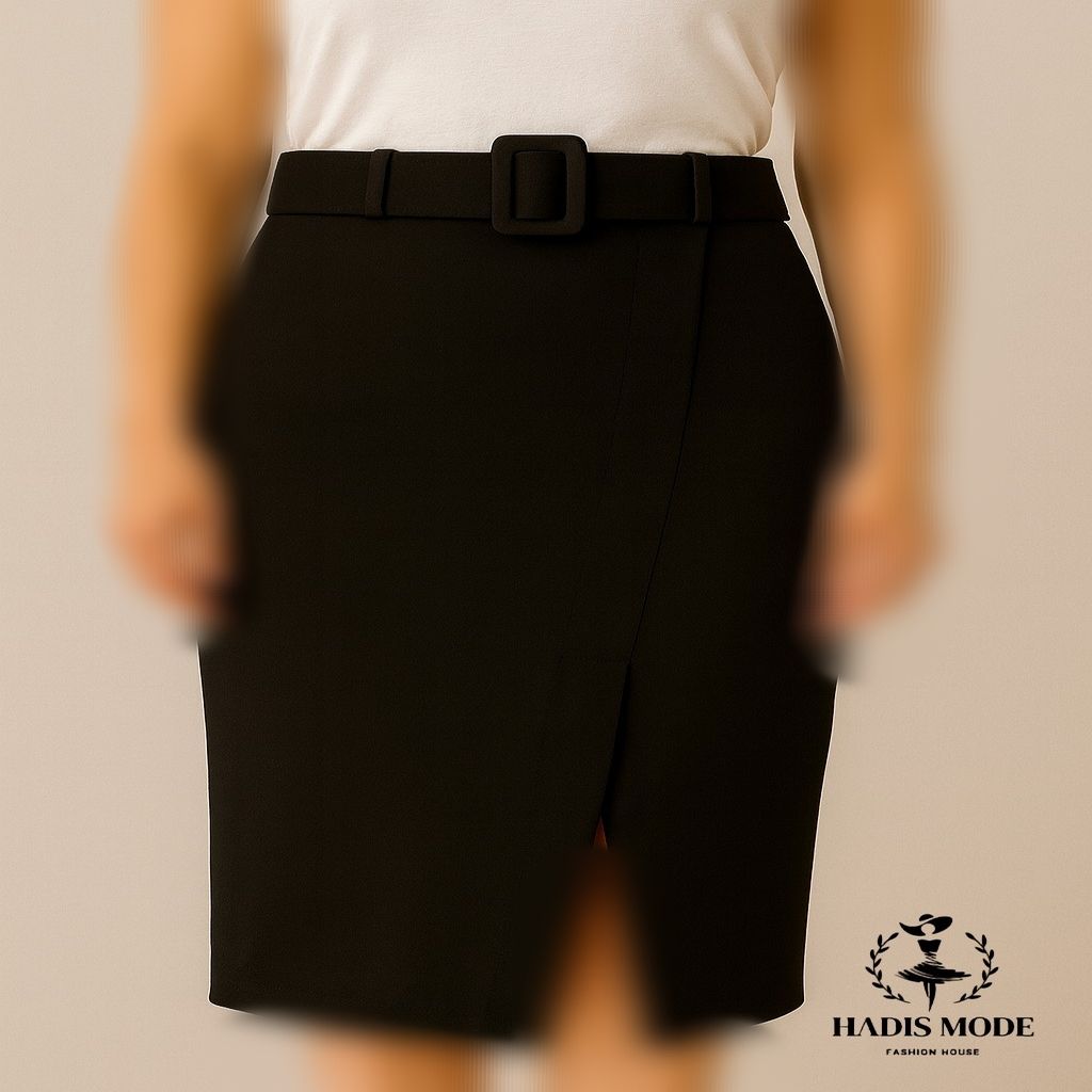 خرید اینترنتی قیمت دامن مدادی جلو چاک سورن کشی میدی قد 70