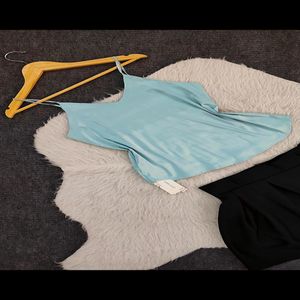 خرید اینترنتی قیمت تاپ ساتن وارداتی آبی صدفی