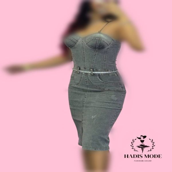 پیراهن ماکسی زنانه جین کاپدار