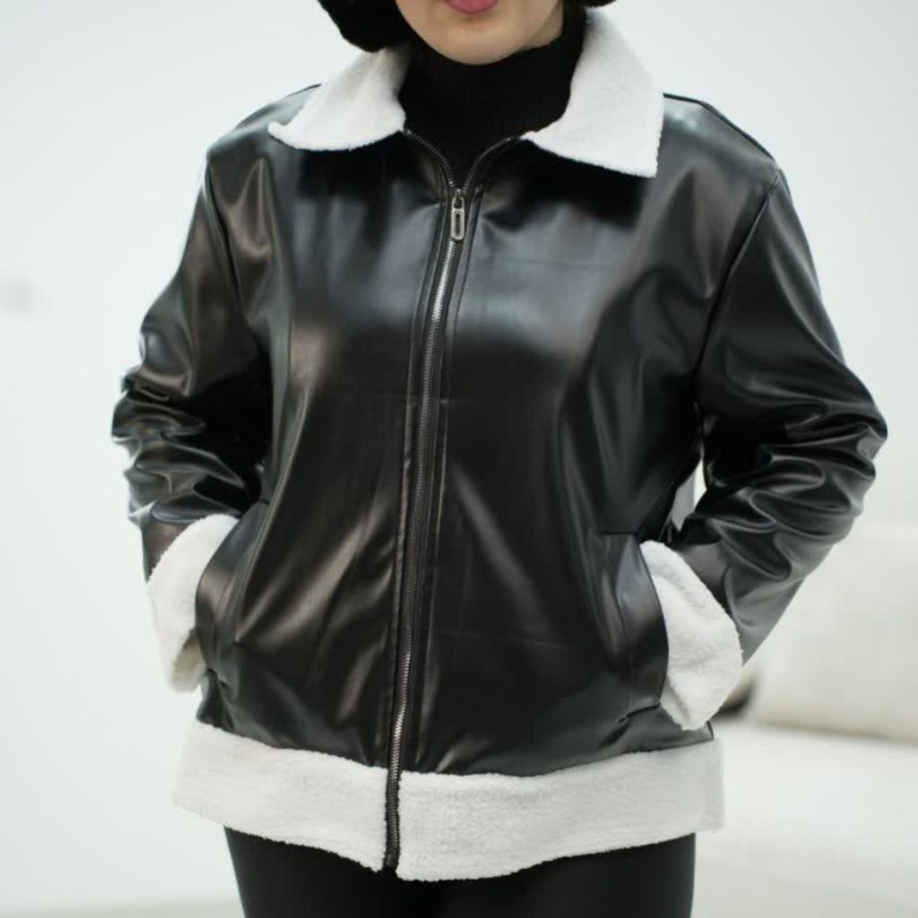 مشخصات کاپشن چرم بامبر بوفالو نیلسا زنانه