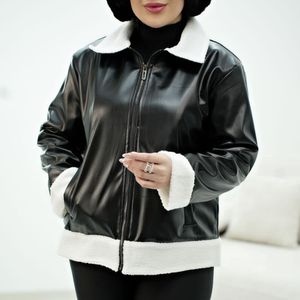 فروش اینترنتی کاپشن چرم بامبر بوفالو نیلسا زنانه