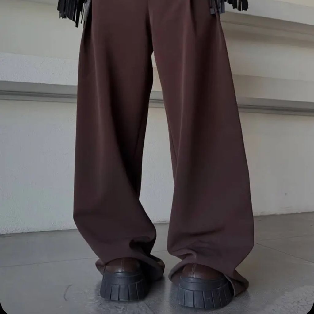 خرید آنلاین شلوار فول بگ پارچه ای پیلی دار TATI PANTS کد : 70672