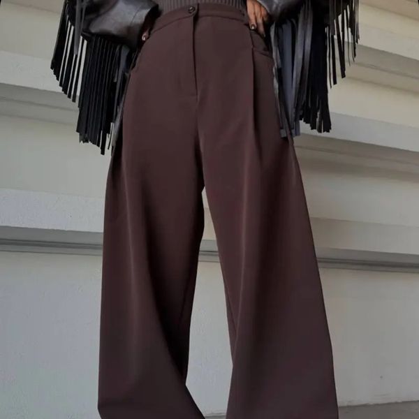 شلوار فول بگ پارچه ای پیلی دار TATI PANTS کد : 70672