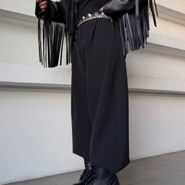 شلوار فول بگ پارچه ای پیلی دار TATI PANTS کد : 70672