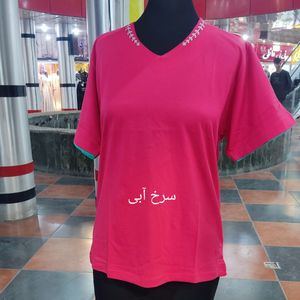 قیمت ارزان تیشرت زنانه نخ پنبه کد 4902