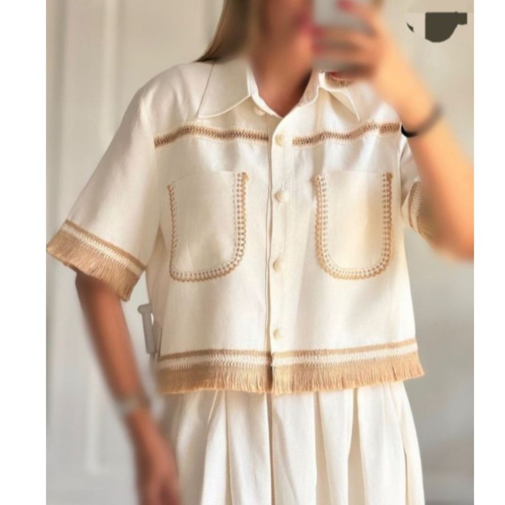 مشخصات بلوز لینن زنانه مدل آیلین سایزبندی (36_44)