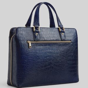 کیف اداری  زنانه چرم طبیعی سرمه ای