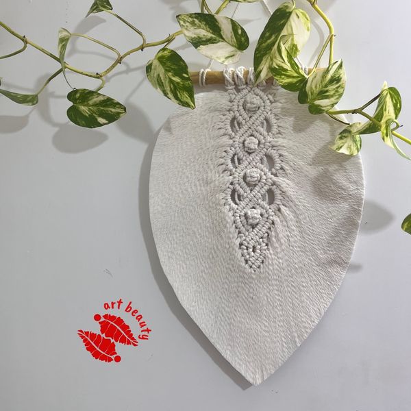 تک برگ طرح دار مکرومه طرح گردو