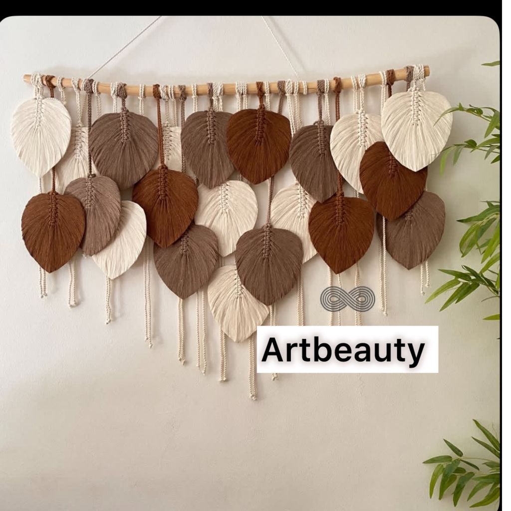 قیمت دیوارکوب برگ مکرومه پربافت ارت بیوتی