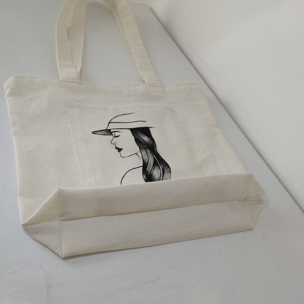 توتبگ نقاشی شده مینیمال دخترانه