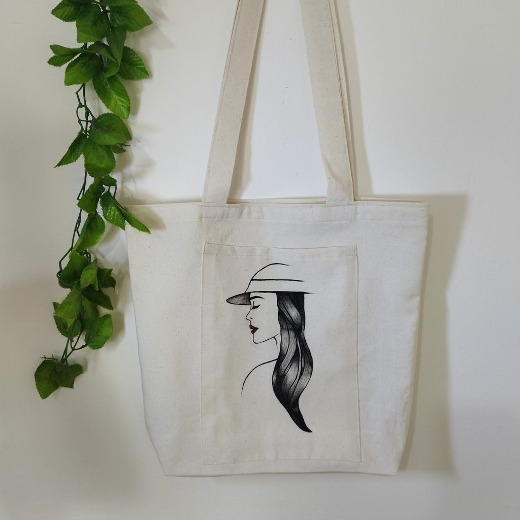 خرید انلاین توتبگ نقاشی شده مینیمال دخترانه