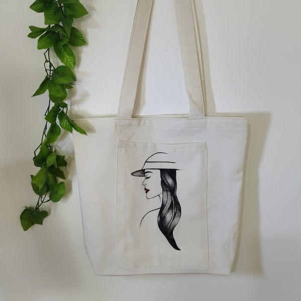 توتبگ نقاشی شده مینیمال دخترانه