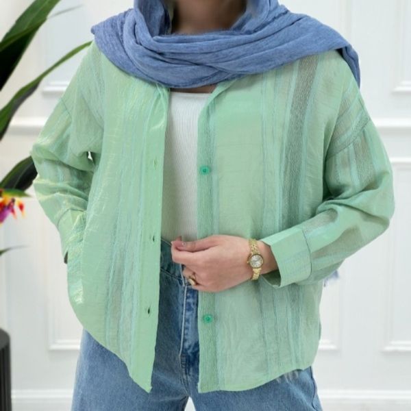 شومیز ژاکارد شیشه‌ای پارسی