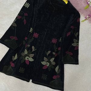 کت تک زنانه مخمل گلدوزی