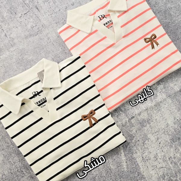 بلوز دورس یقه دار گلدوزی پاپیون زنانه