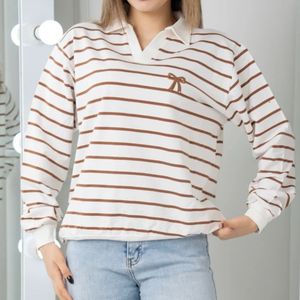 قیمت بلوز دورس یقه دار گلدوزی پاپیون زنانه