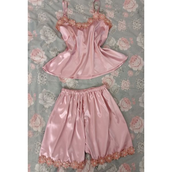 لباس خواب ساتن ابریشم زنانه مدل مهرو