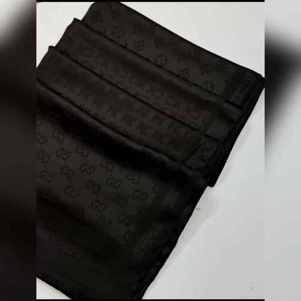 شال مشکی ژاکارد ابریشم شاین دورو