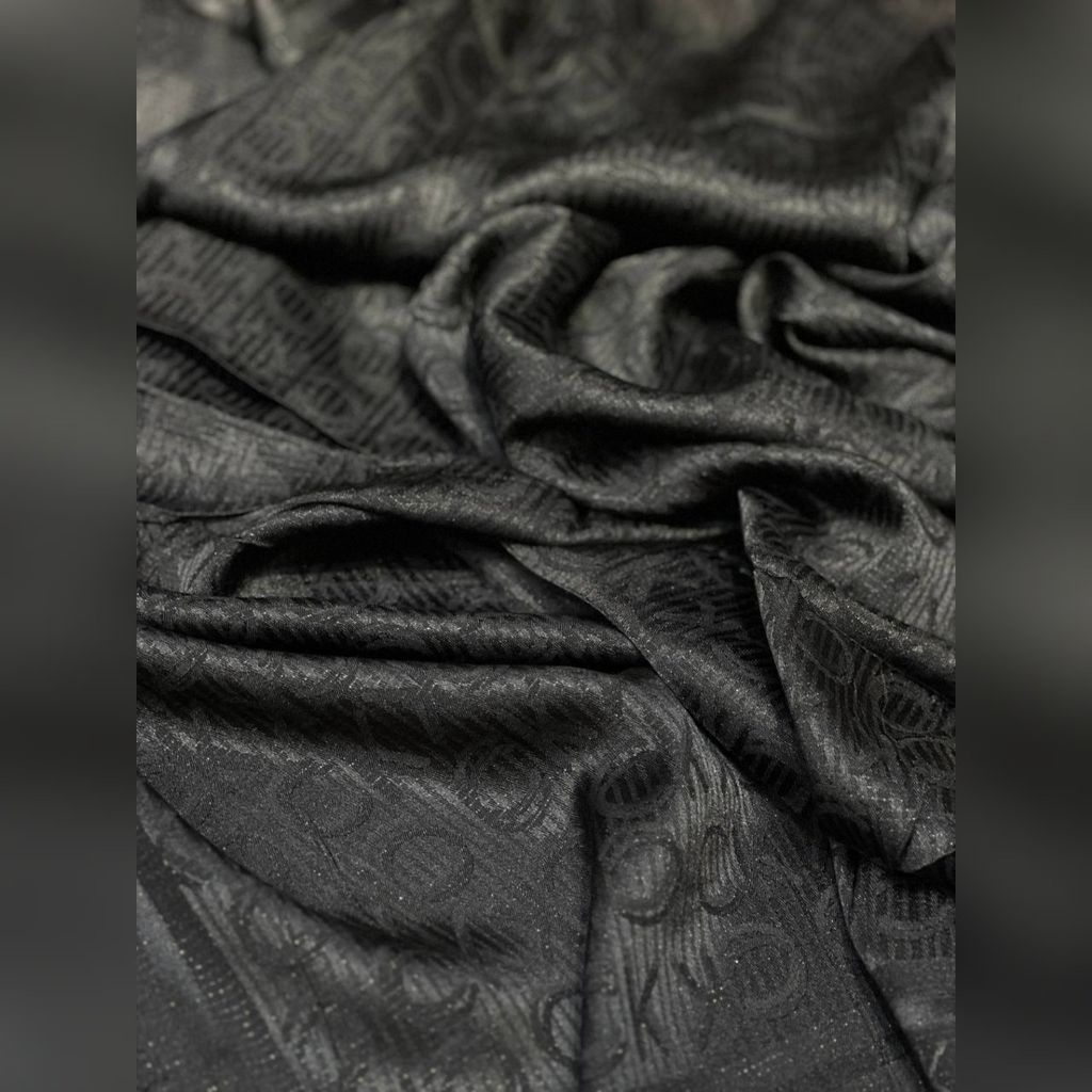 خرید اینترنتی شال مشکی ژاکارد ابریشم شاین دورو