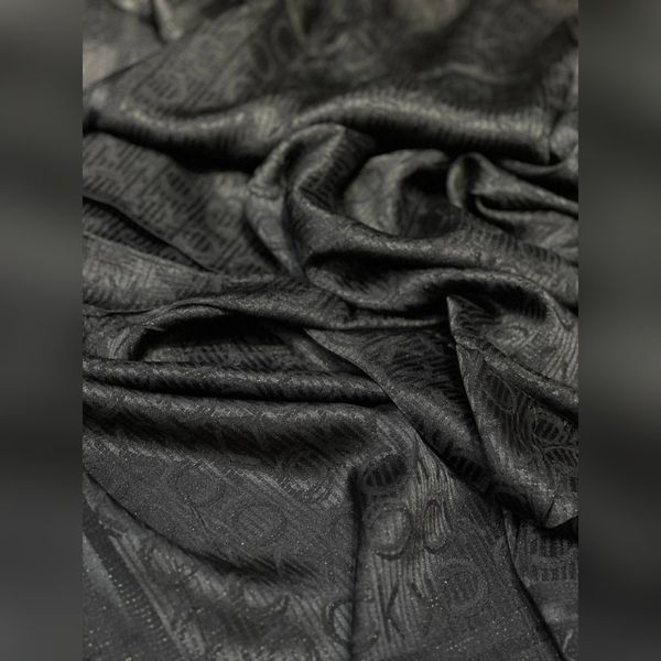 شال مشکی ژاکارد ابریشم شاین دورو