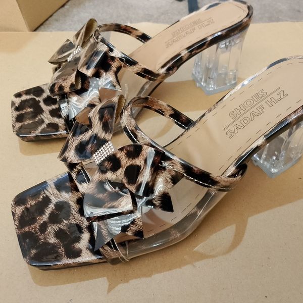 دمپایی مجلسی طلقی پلنگی زنانه و دخترانه ترند سال 1405