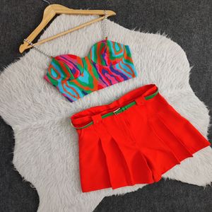 کراپ شورتک دامنی آبرنگی