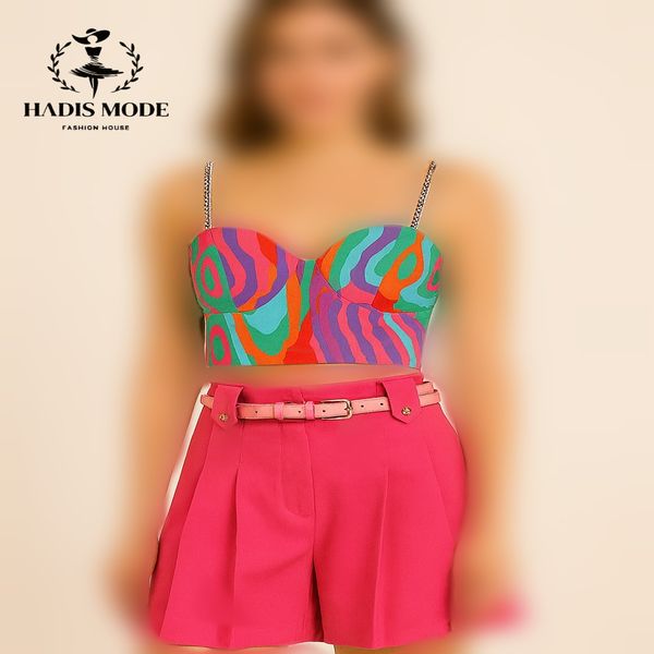 کراپ شورتک دامنی آبرنگی