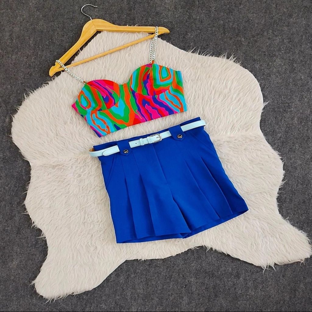 خرید اینترنتی قیمت کراپ شورتک دامنی آبرنگی