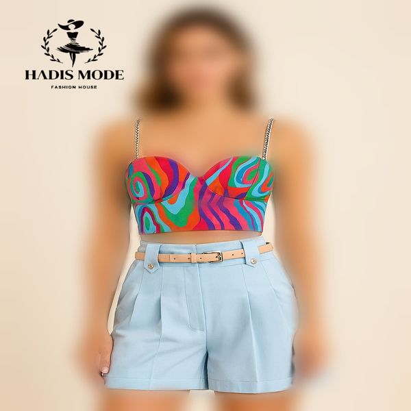 کراپ شورتک دامنی آبرنگی