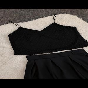 خرید اینترنتی قیمت تاپ دخترانه گیپور بندی مشکی