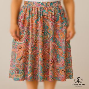 خرید اینترنتی قیمت دامن آبرنگی کلوش کرپ حریر اندونزی