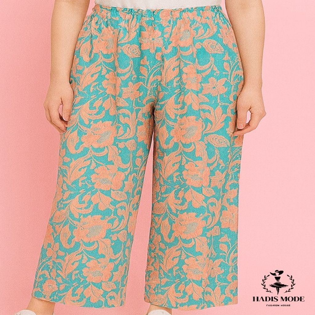 خرید اینترنتی قیمت شلوار بگ آبرنگی کرپ اندونزی