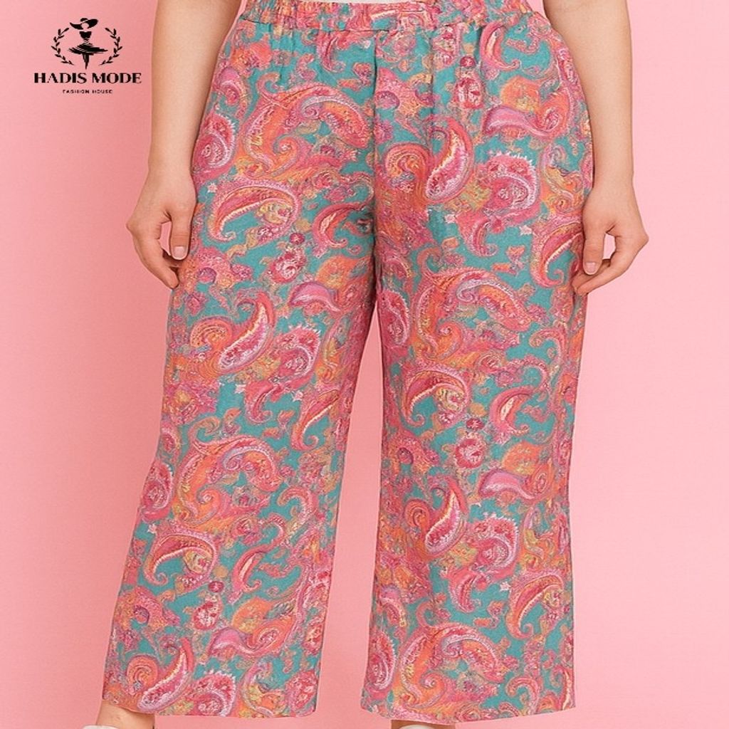 خرید اینترنتی قیمت شلوار بگ آبرنگی کرپ اندونزی