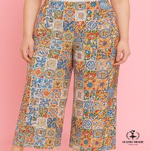 خرید اینترنتی قیمت شلوار بگ آبرنگی کرپ اندونزی