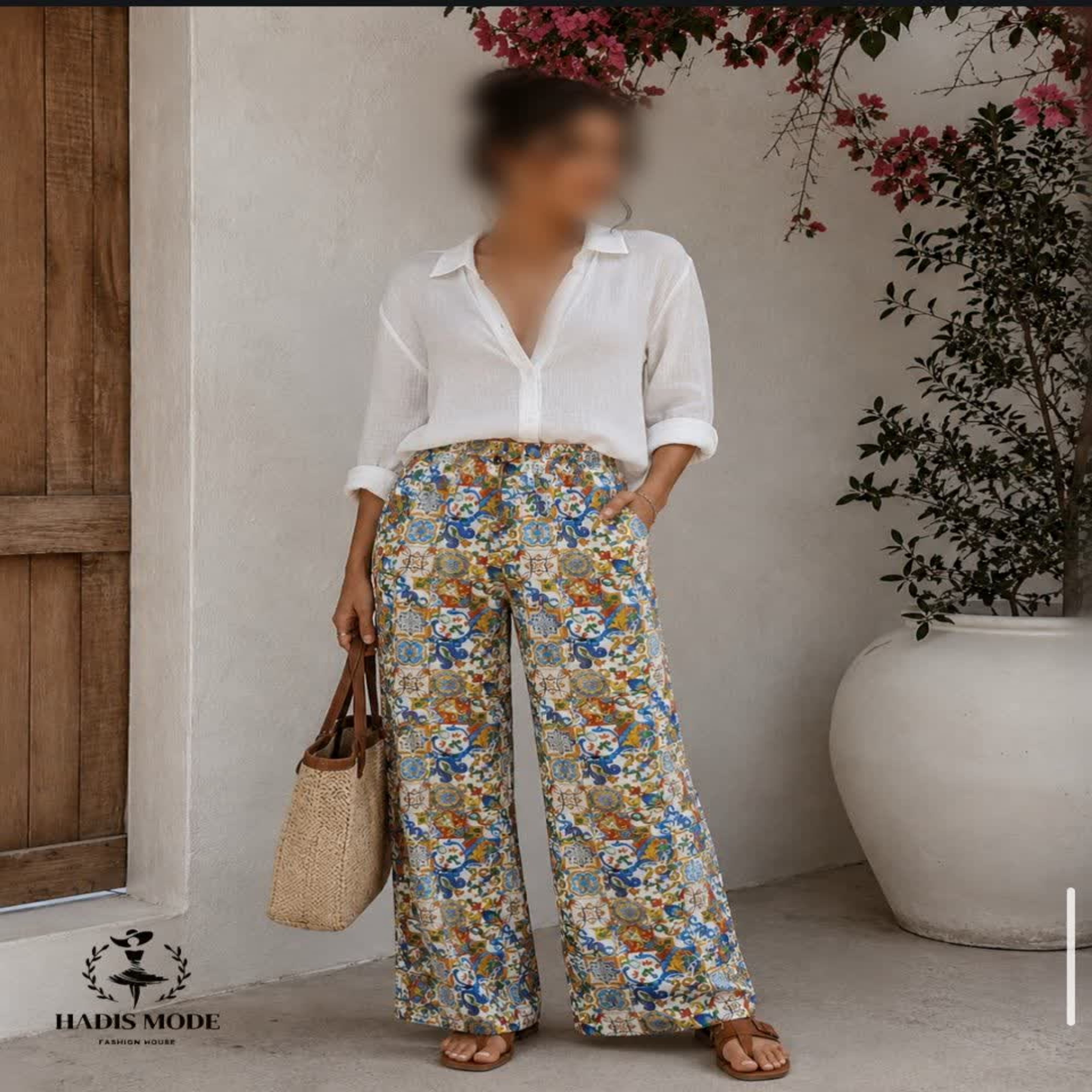 خرید اینترنتی قیمت شلوار بگ زنانه دخترانه  7طرح کرپ اندونزی