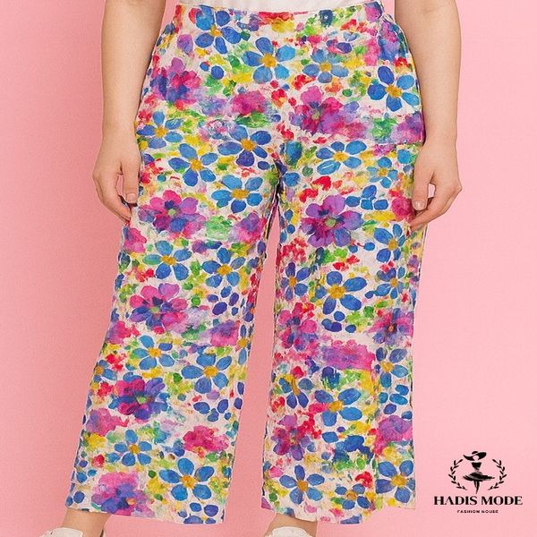 شلوار بگ آبرنگی کرپ اندونزی