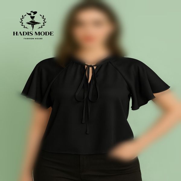 شومیز الیزه آستین کوتاه رگلان سایز بزرگ